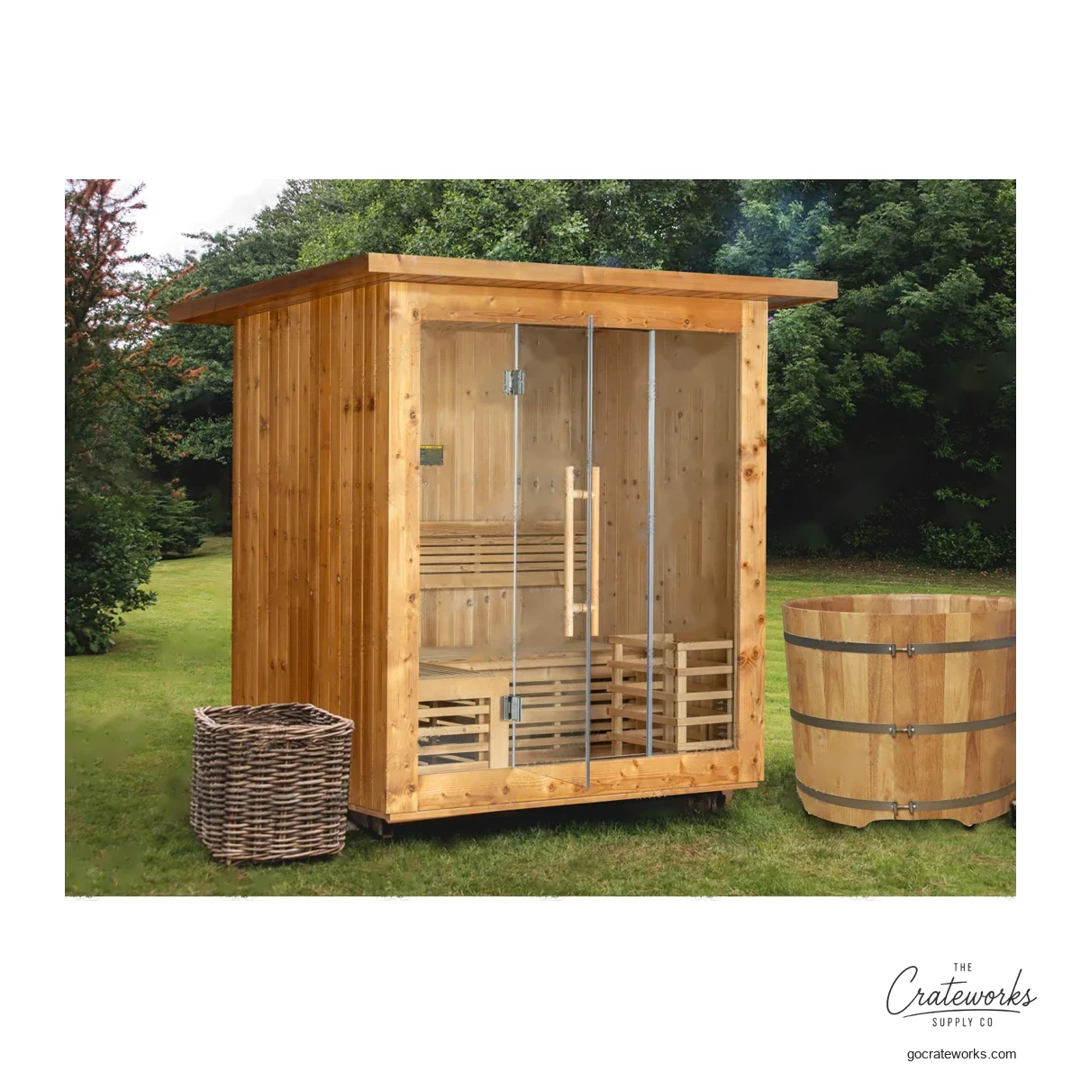 Compact Pitched-Roof Sauna House