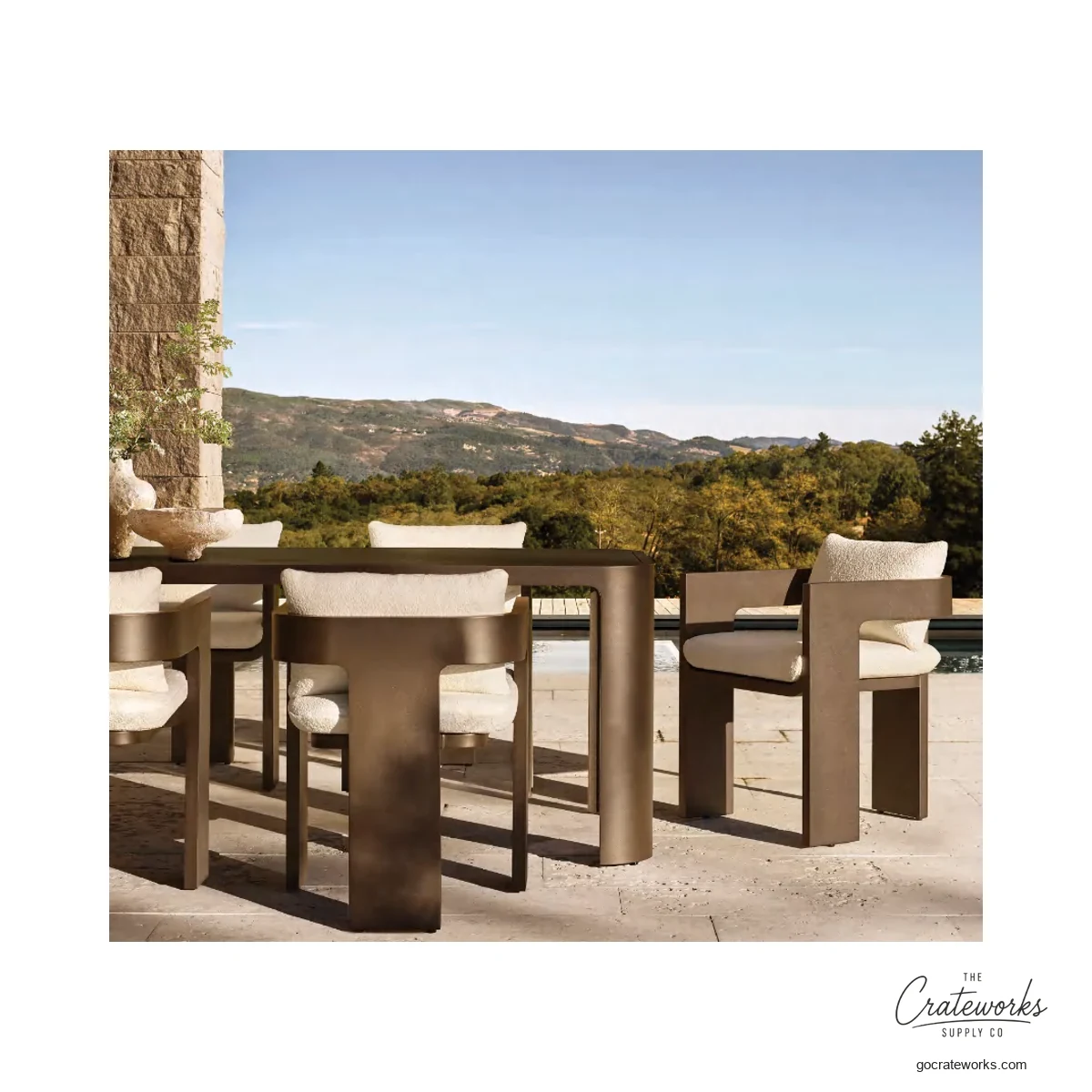 Driftwood Aluminum Outdoor Dining Set No. 4