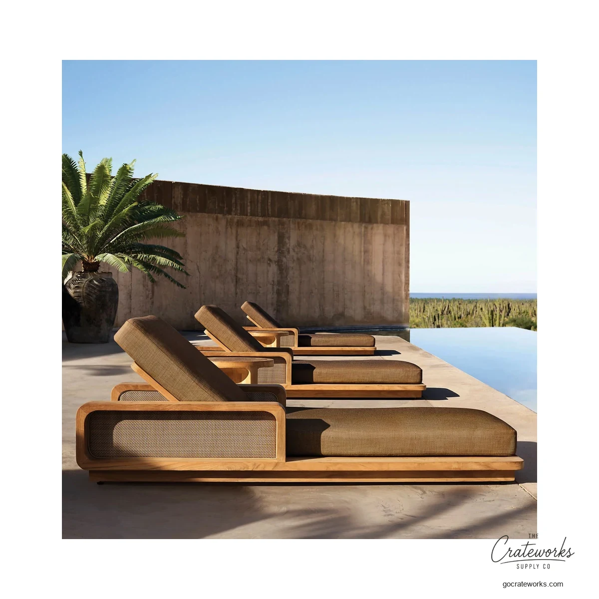 Isla Teak Outdoor Chaise Lounger No. 9