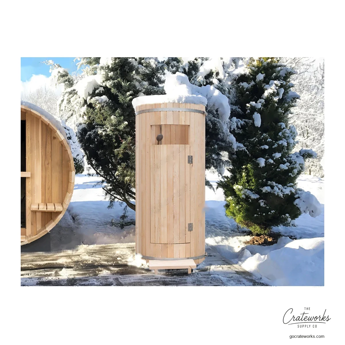 Cedar Barrel Outdoor Shower
