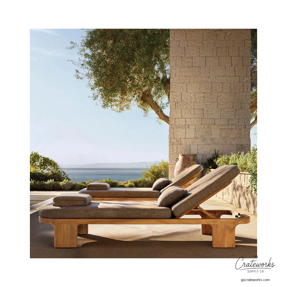 Lagoon Teak Outdoor Chaise Lounger