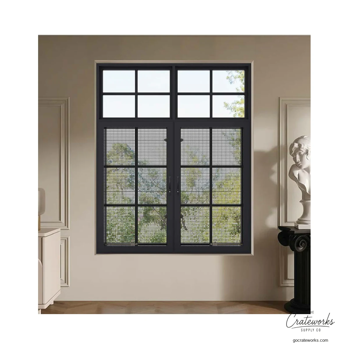 Casement Window with Integrated Screen, Thermally Broken