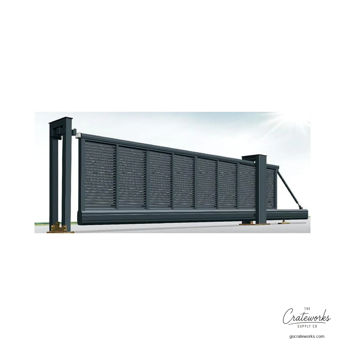Aluminum Cantilever Slide Gate, Louvered