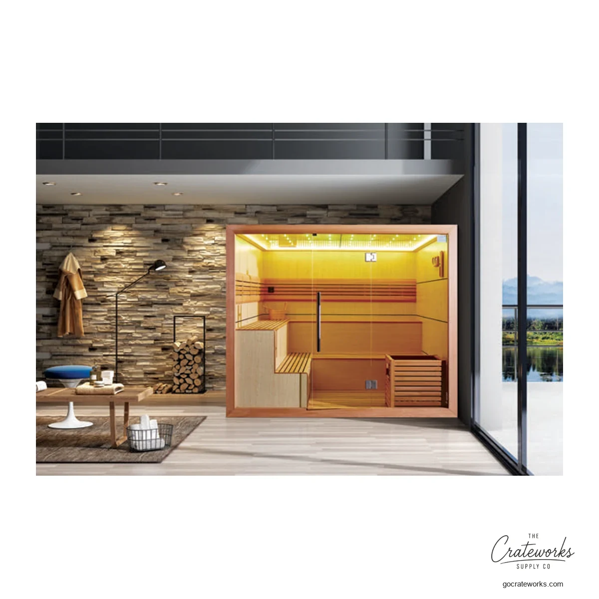 Cedar wood Sauna Room, 2400x2000x -- 8KW (220V/380V)