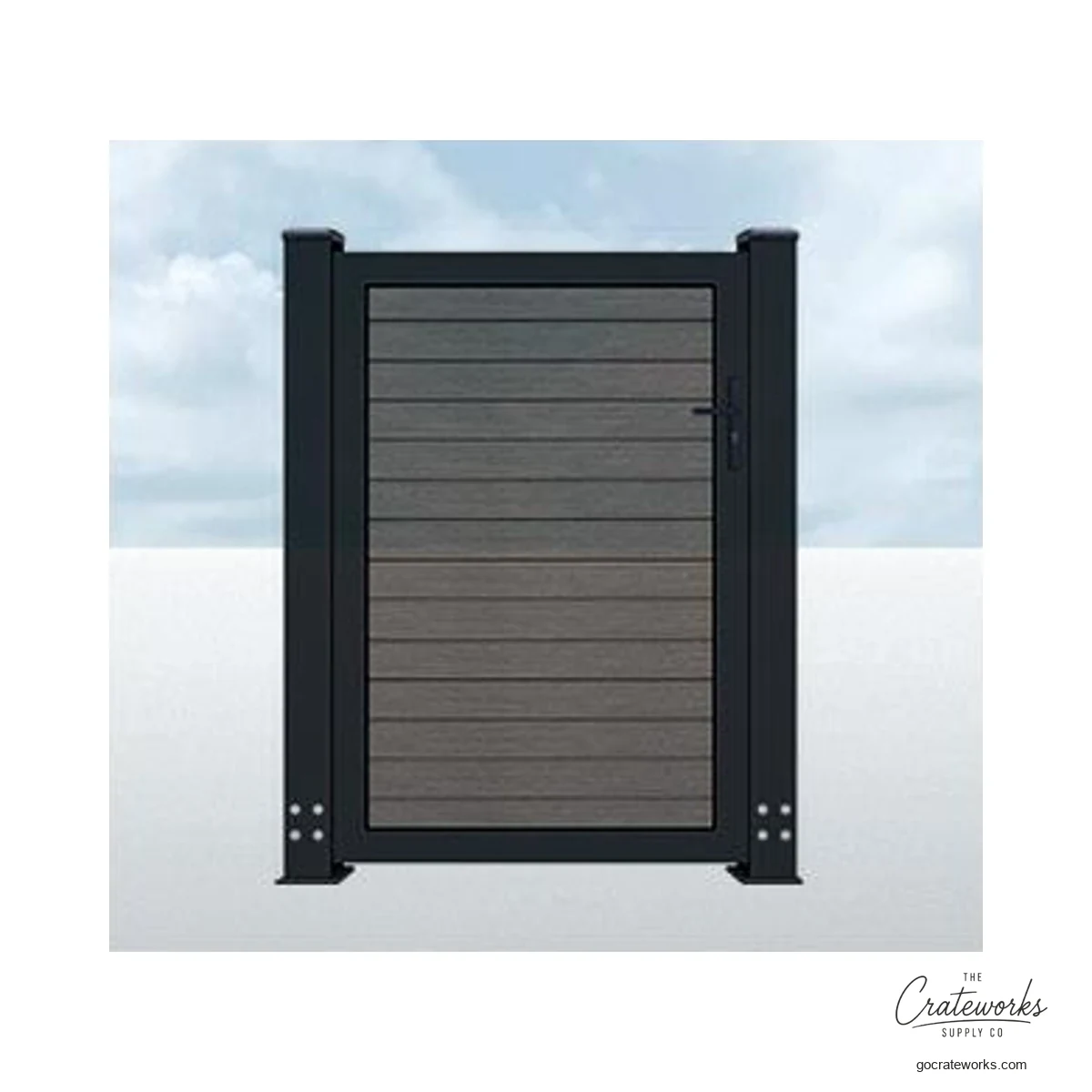 Wood-Look Pedestrian Gate, Espresso Walnut