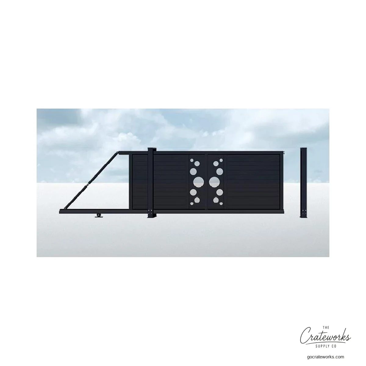 Aluminum Cantilever Sliding Gate with Bubble Cutout