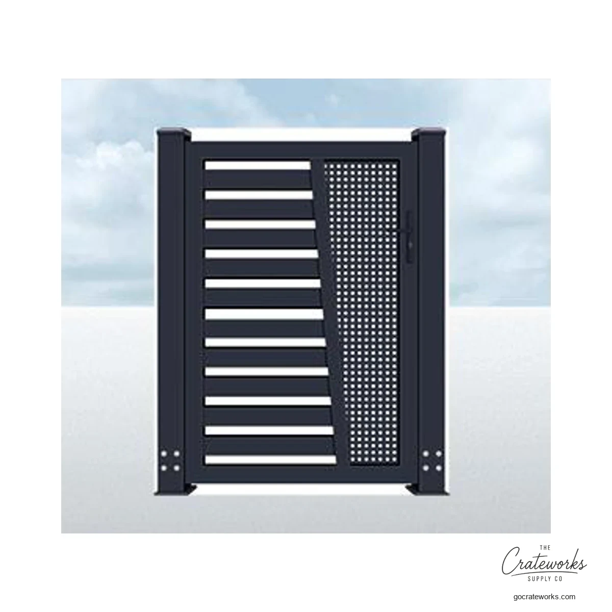 Aluminum Pedestrian Gate, Louver and Mesh Split
