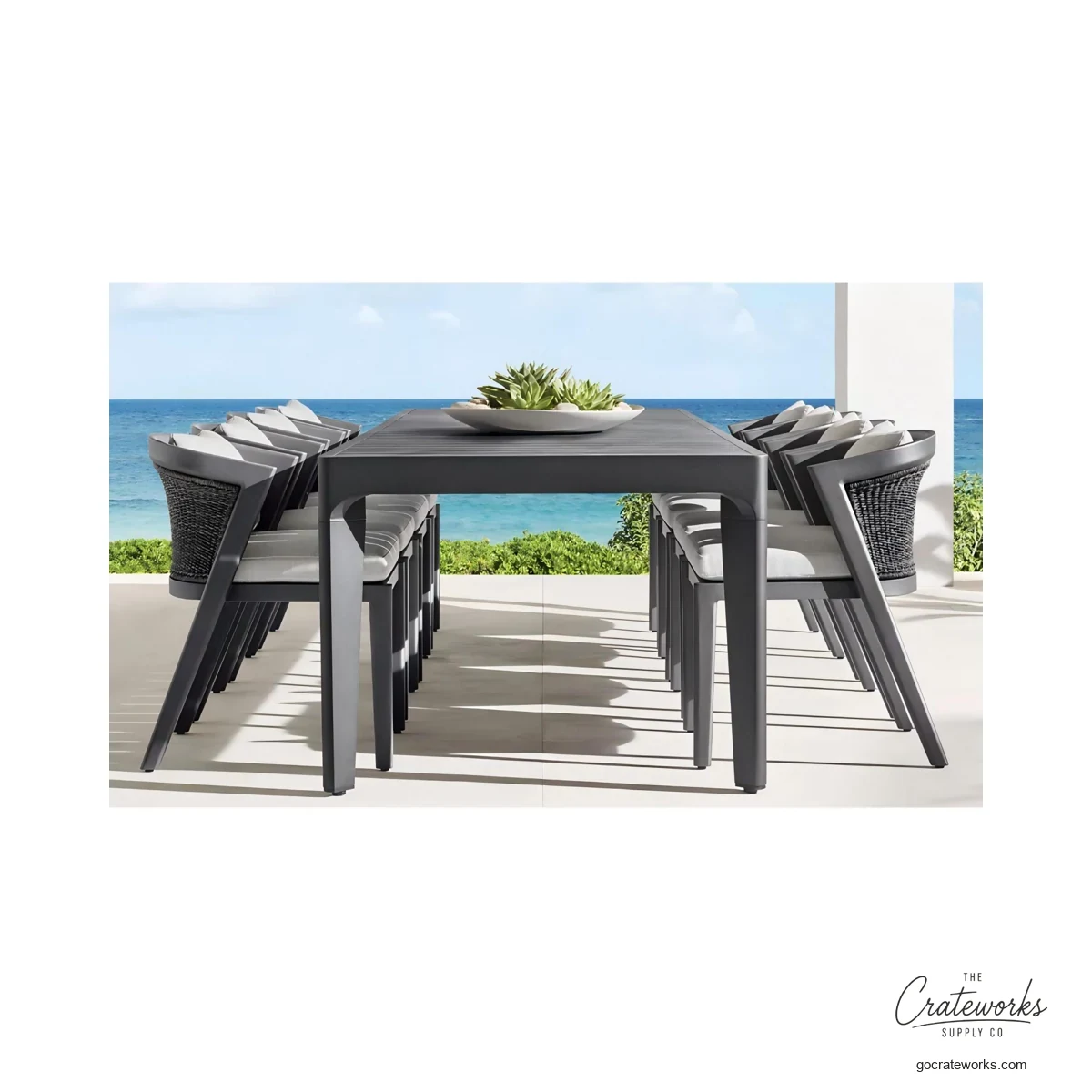 Inlet Aluminum Outdoor Dining Set No. 8