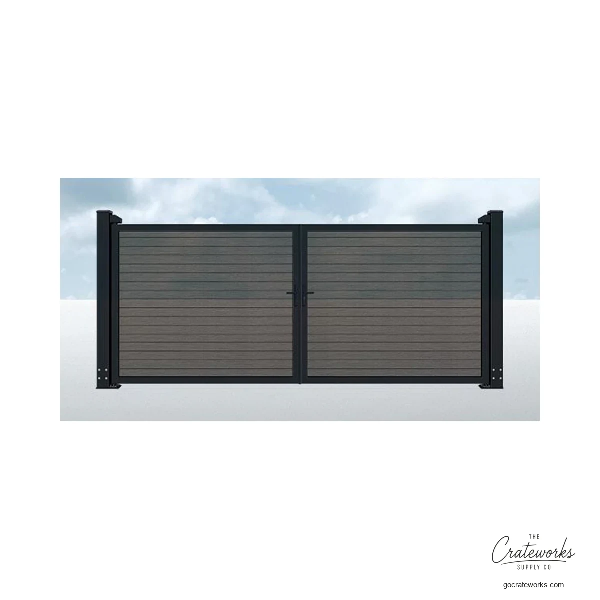 Wood-Look Double-Swing Gate, Espresso Walnut