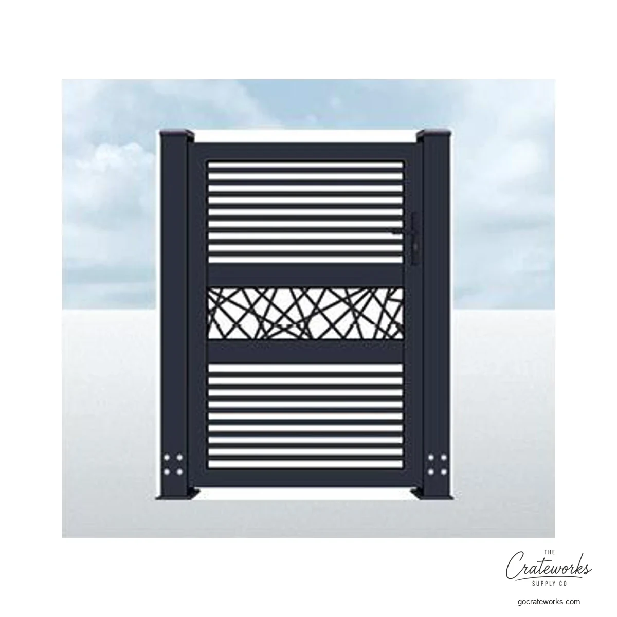 Aluminum Pedestrian Gate with Woven Mesh Band