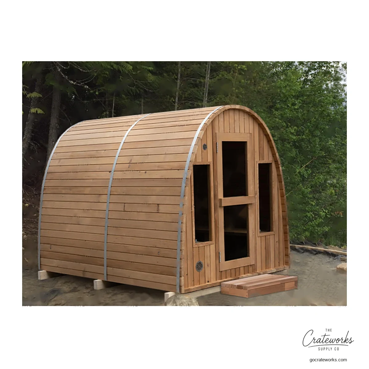 Elongated Oval Cedar Sauna