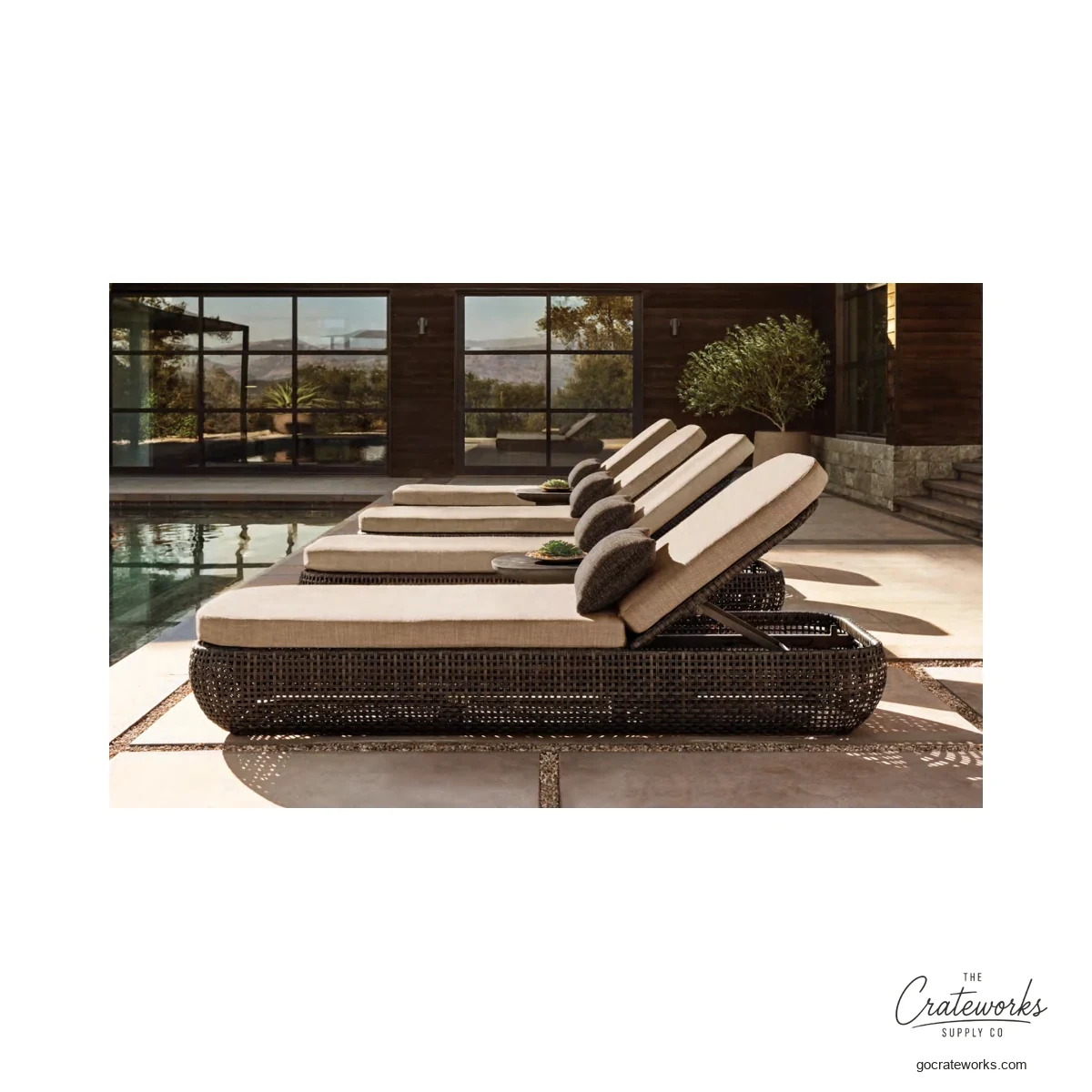 Haven Rattan-Weave Aluminum Outdoor Chaise Lounger