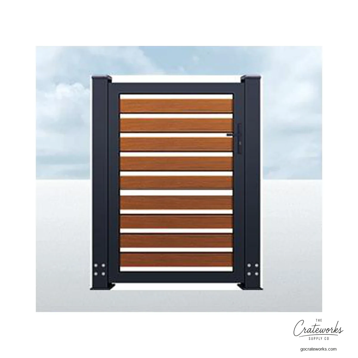 Wood-Look Pedestrian Gate, Honey Oak
