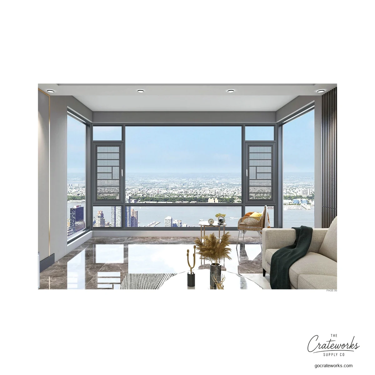 Aluminum Casement Window, Multi-Panel
