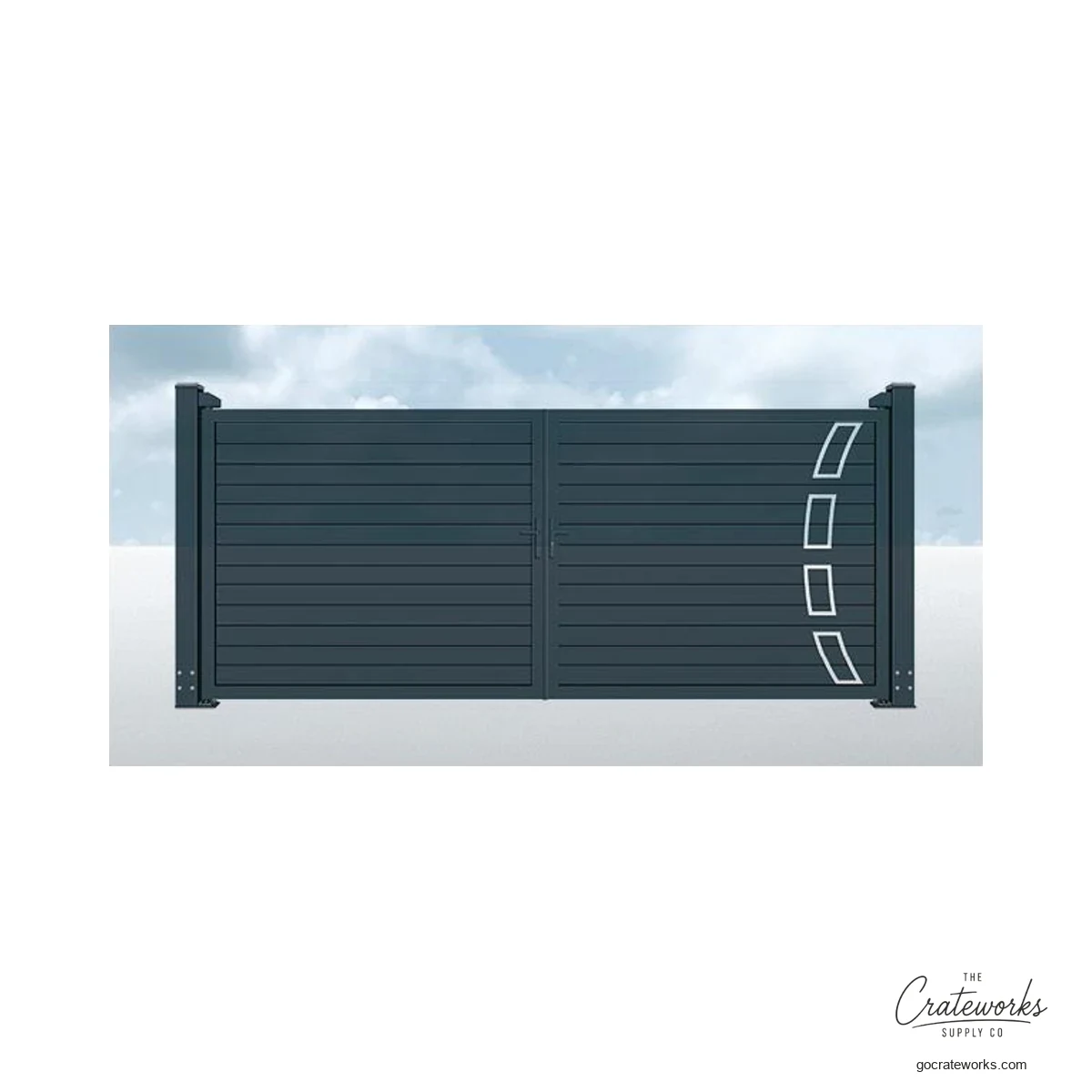 Aluminum Double-Swing Gate with Cascading Cutout Accent