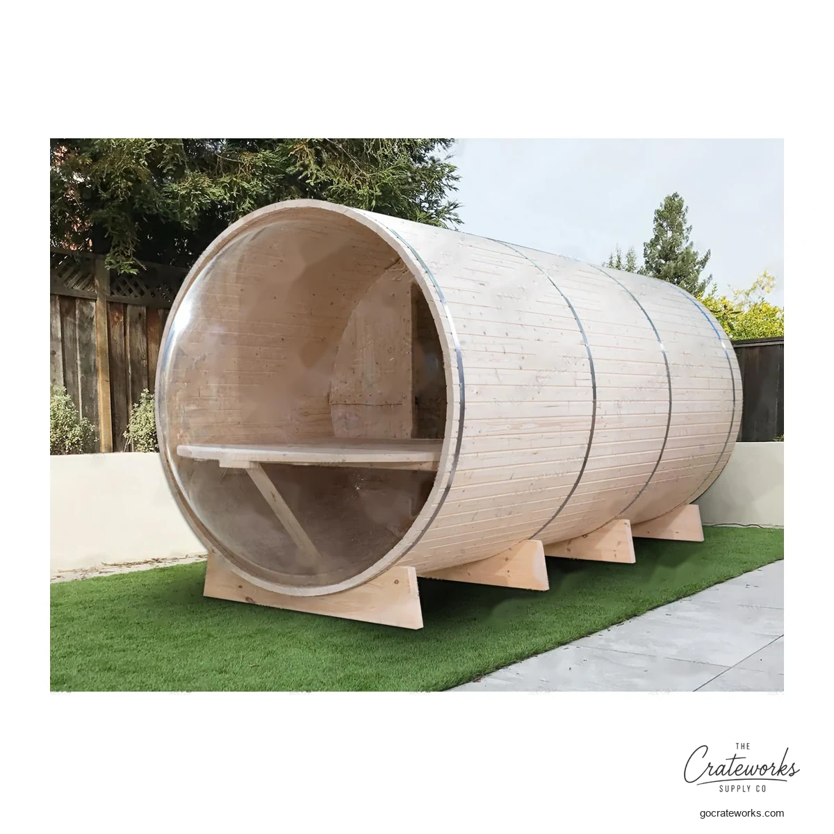 Barrel Camping Cabin with Panoramic Glass End