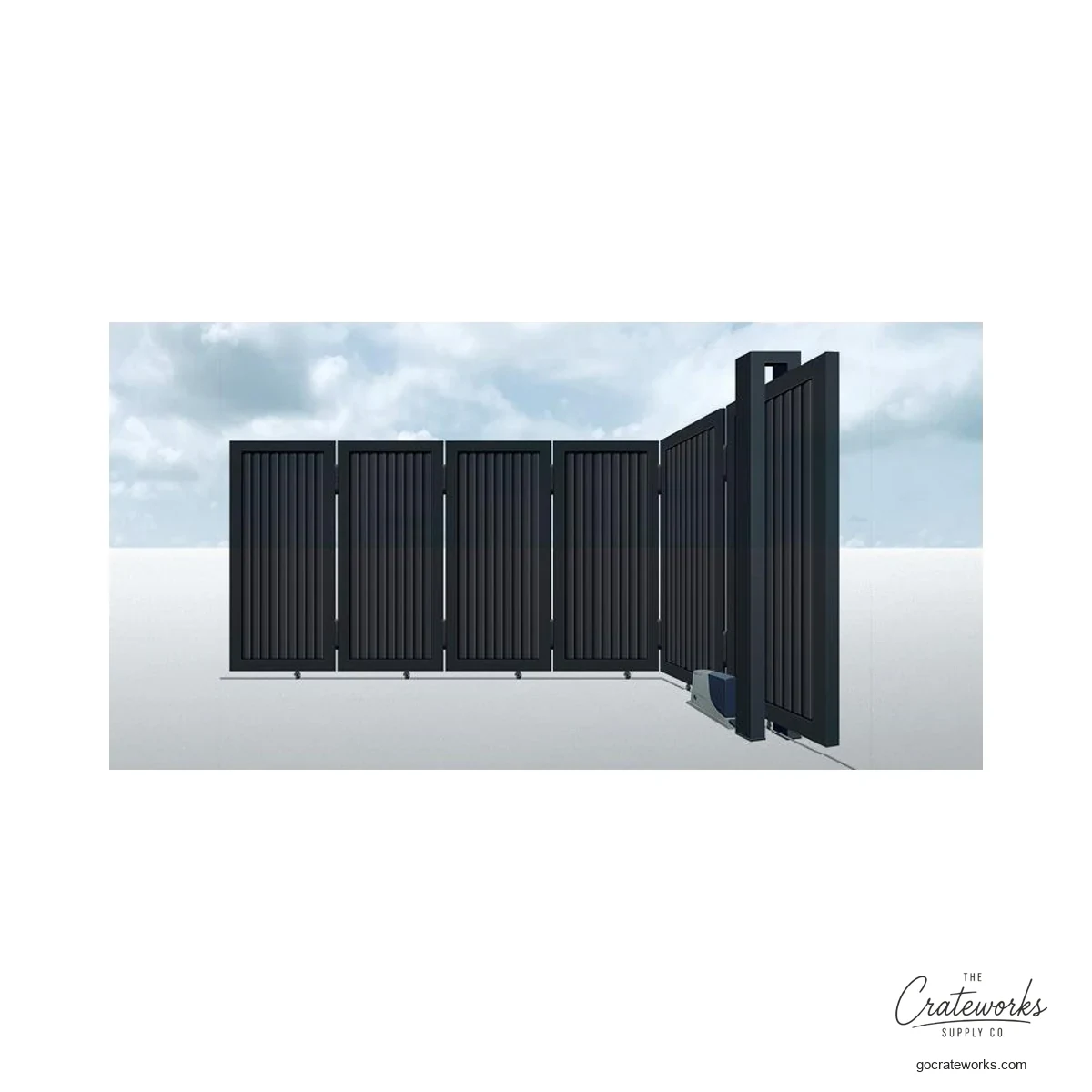 Aluminum Dense Vertical-Louver Turning Sliding Gate