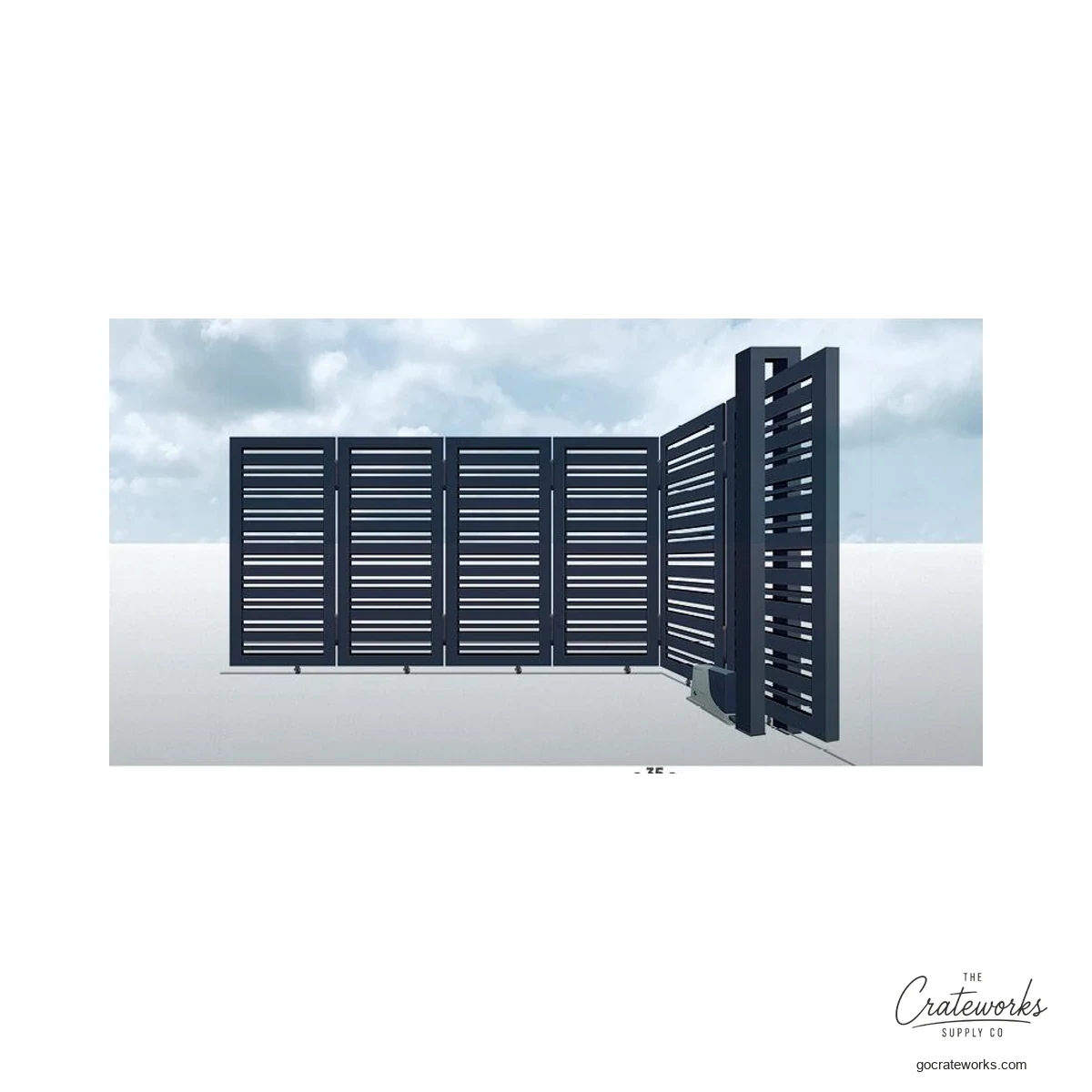Aluminum Ribbed Turning Sliding Gate