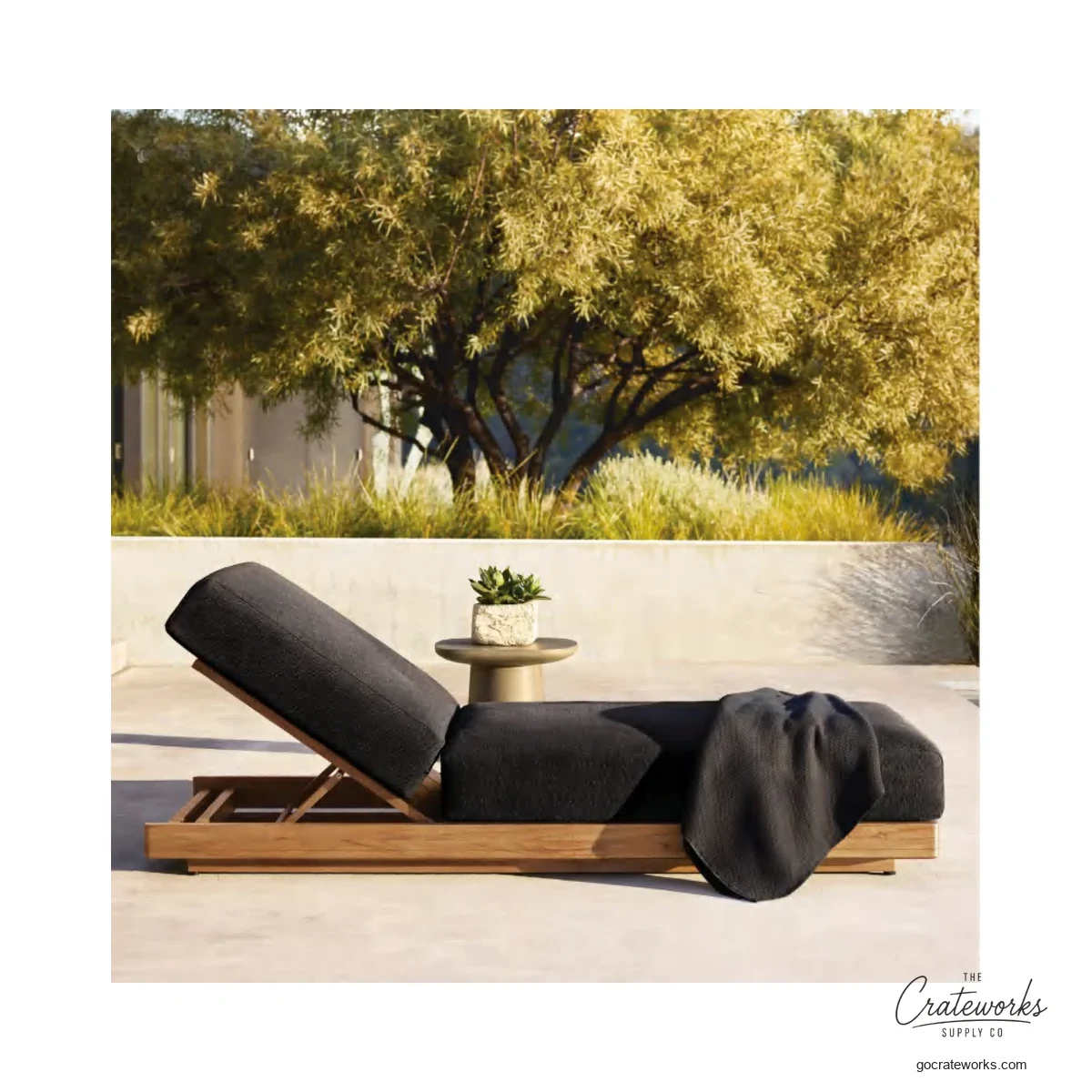 Grove Teak Outdoor Chaise Lounger No. 14