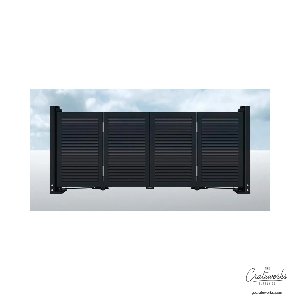 Aluminum Tight-Louver Folding Gate, 4-Leaf
