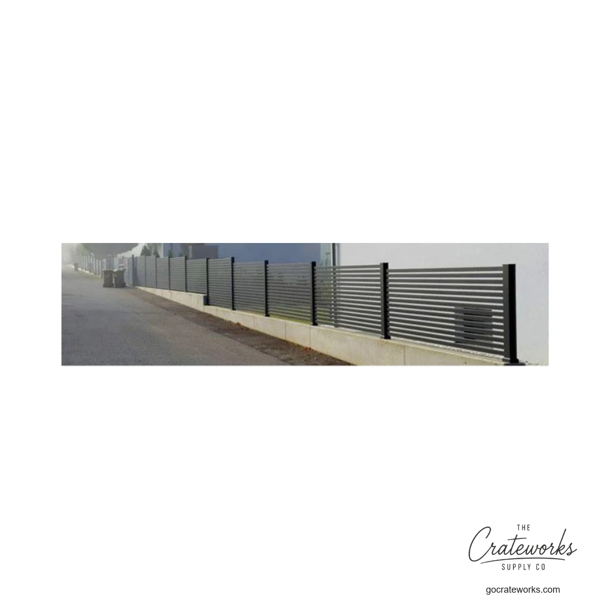 Aluminum Horizontal-Slat Semi-Privacy Fence