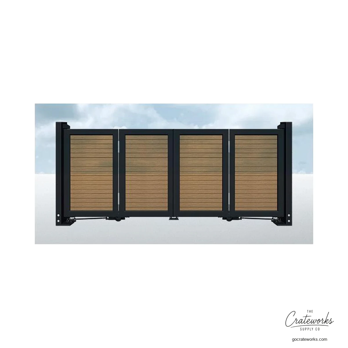 Wood-Look Folding Gate, Honey Oak, 4-Leaf