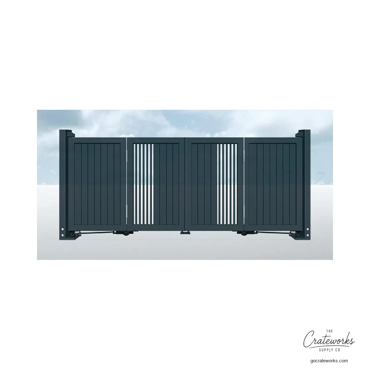 Aluminum Folding Gate with Center Dash Accent, 4-Leaf