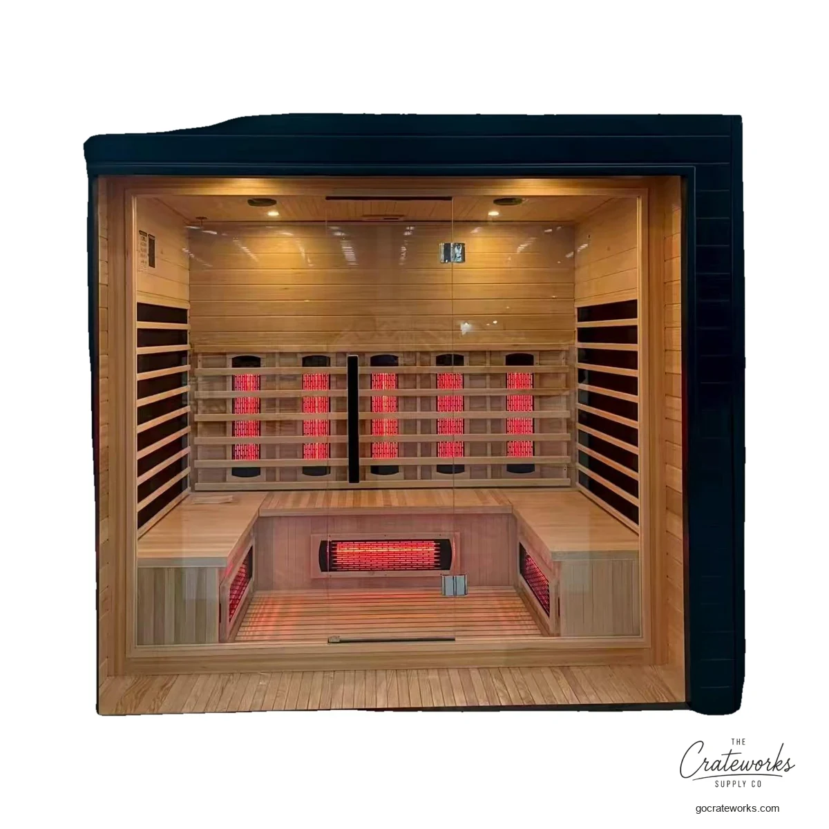 Indoor Infrared Sauna, Full-Glass Corner Bench