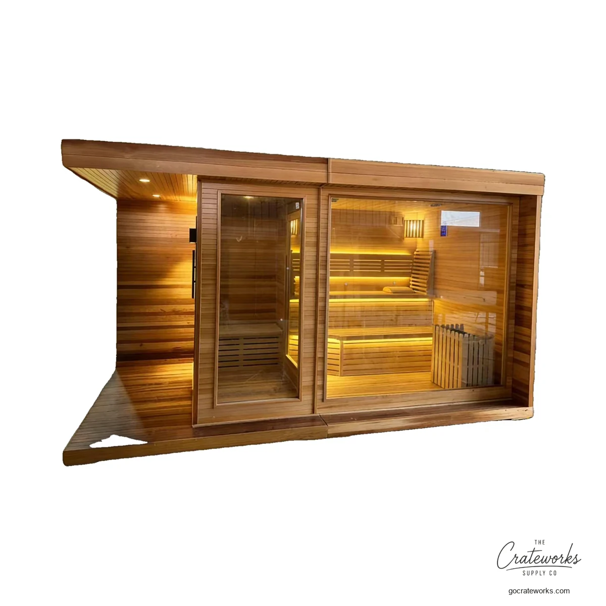 Outdoor Party Sauna with Covered Deck