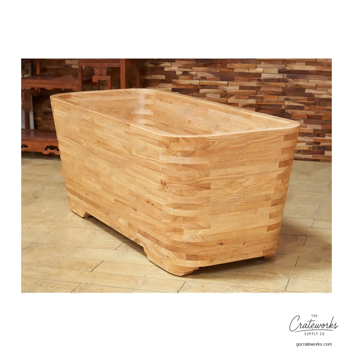 Square Footed Wood Bath Tub