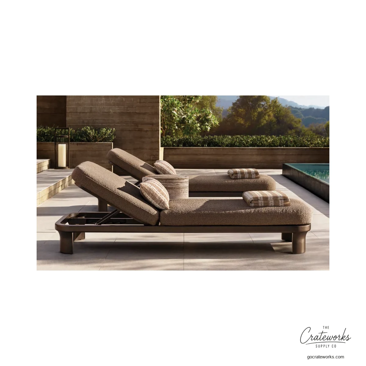 Wharf Aluminum Outdoor Chaise Lounger No. 14