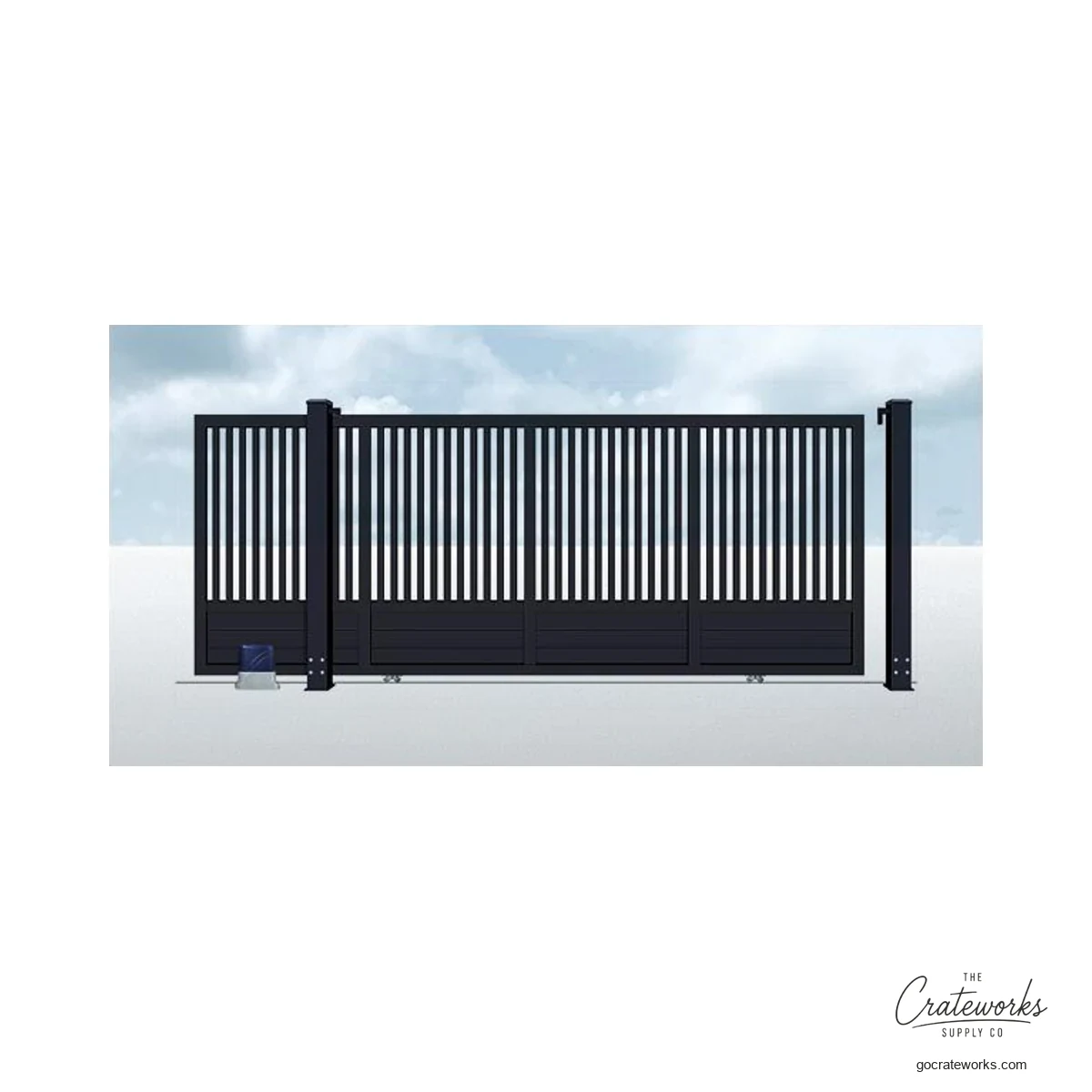 Aluminum Vertical-Picket Track-Sliding Gate