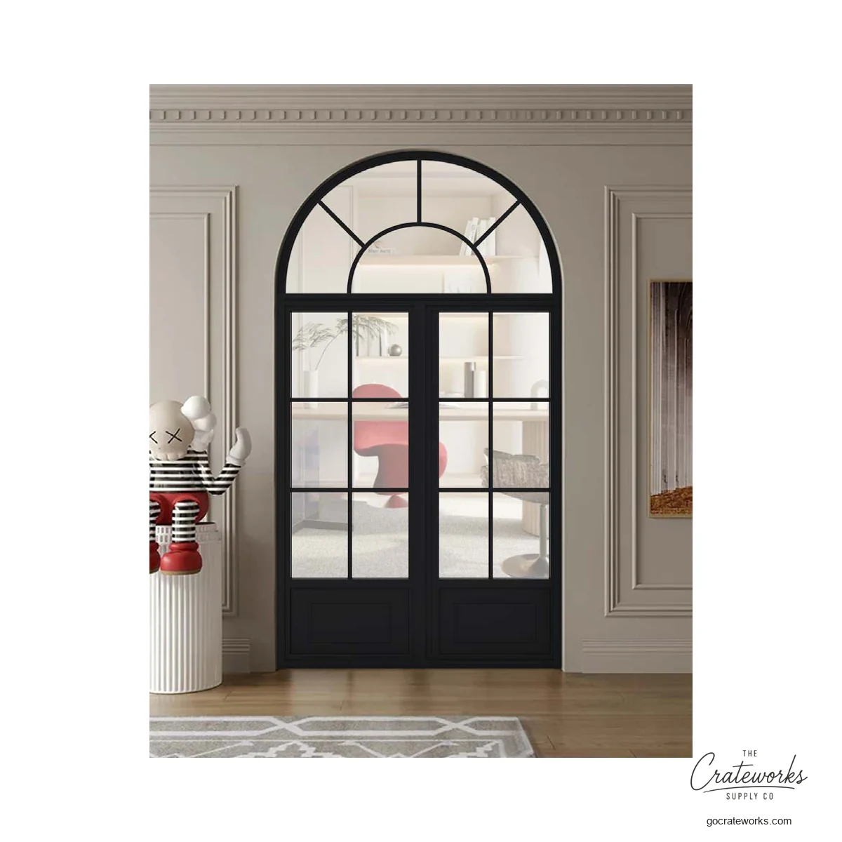 Arched Transom Entry Door, Thermally Broken