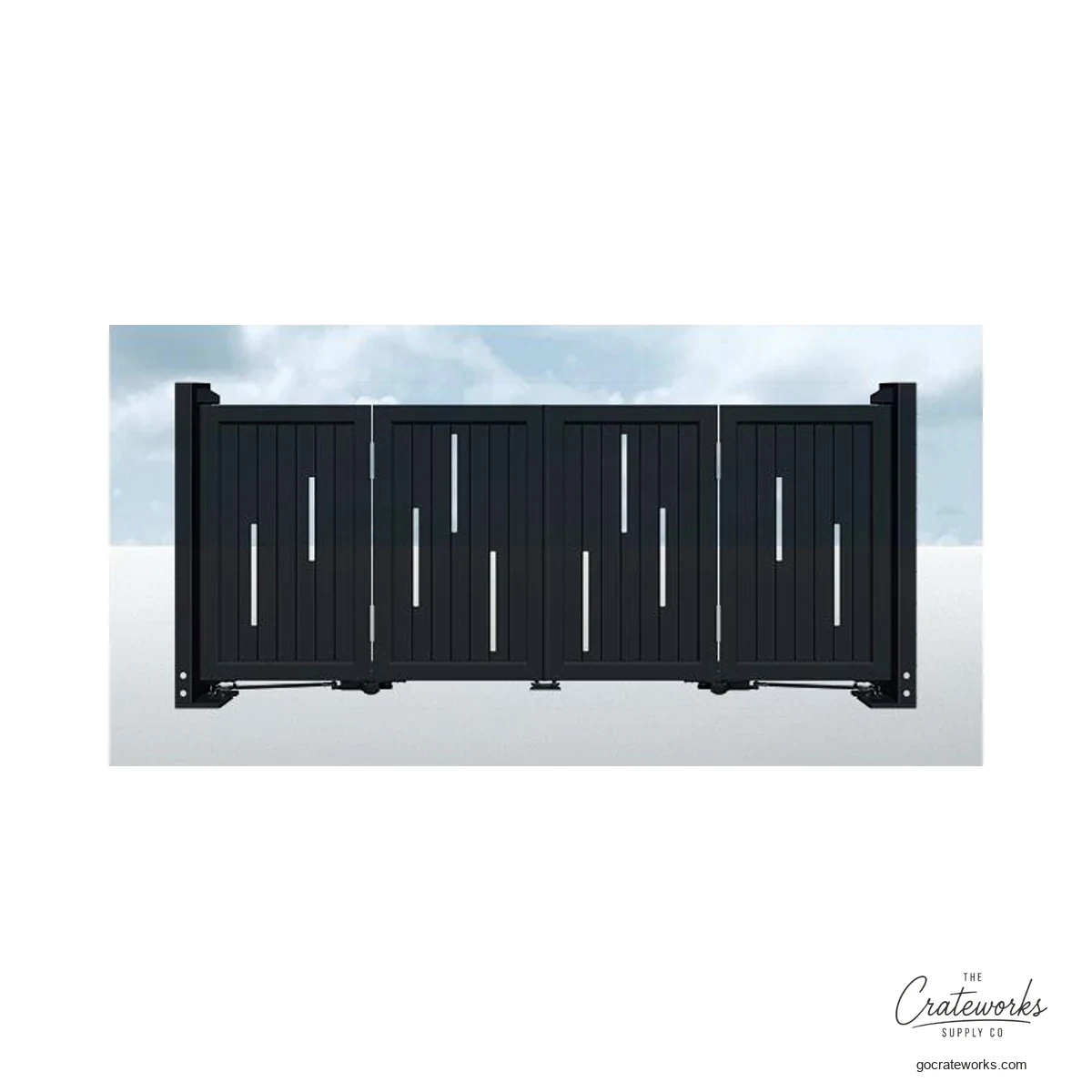 Aluminum Folding Gate with Scattered Dash Accent, 4-Leaf