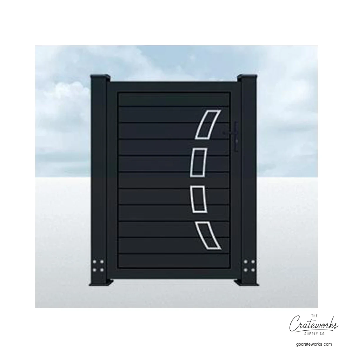 Aluminum Pedestrian Gate with Cascading Cutout Accent