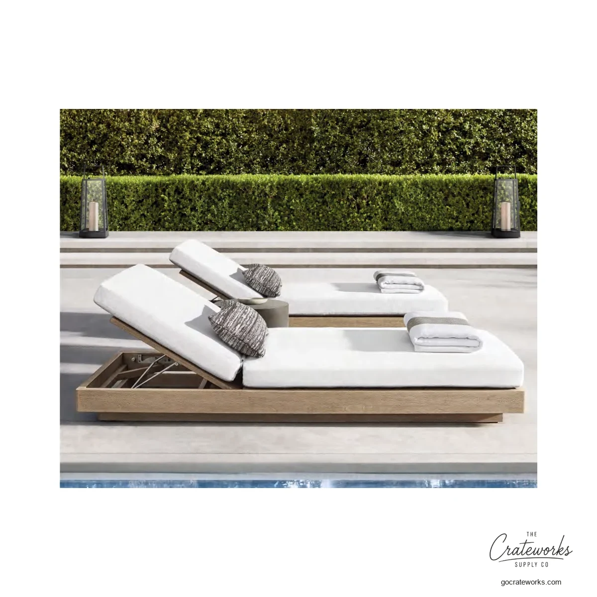 Cape Teak Outdoor Chaise Lounger No. 13