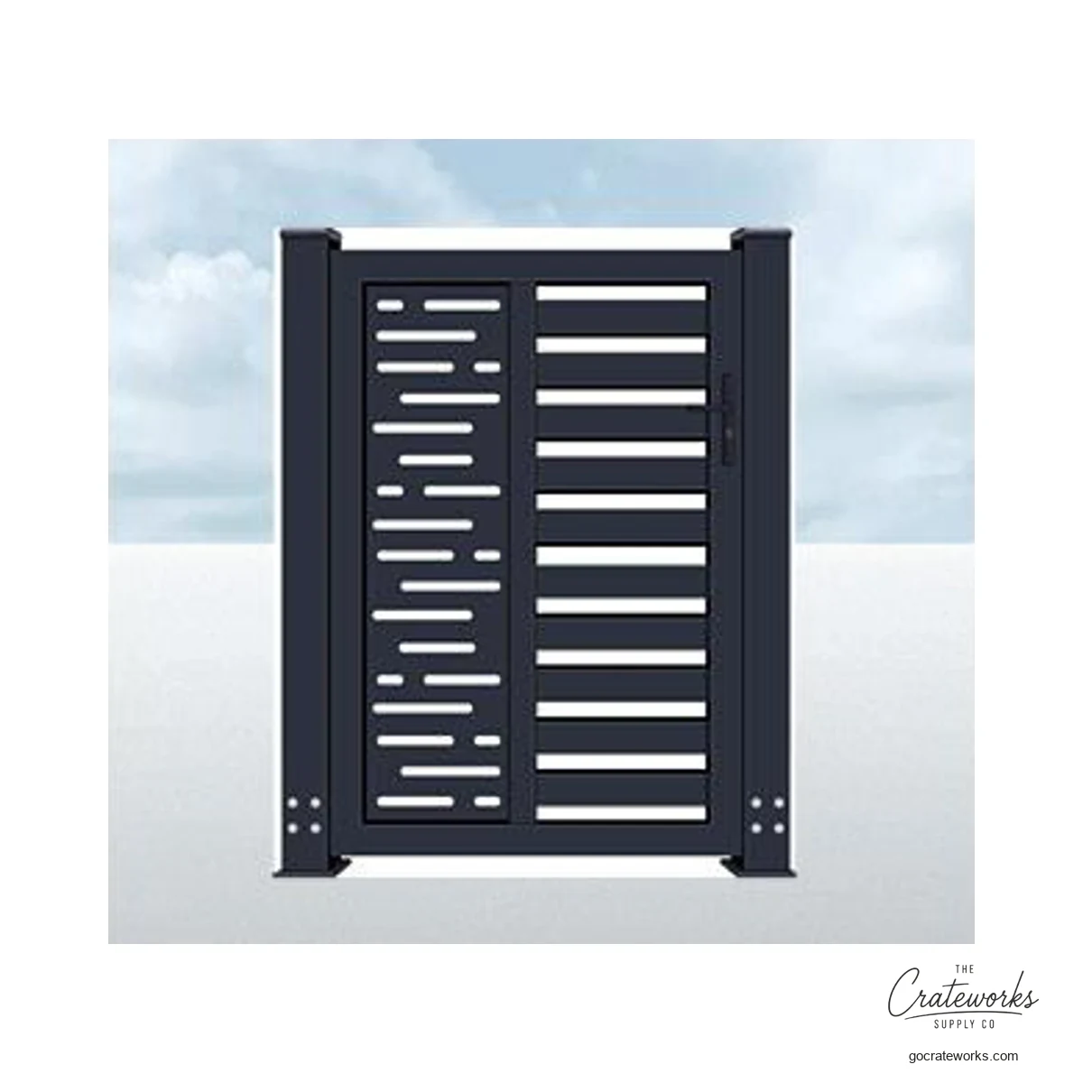 Aluminum Pedestrian Gate with Dash Accent