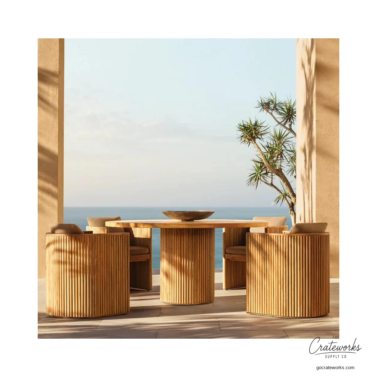 Driftwood Teak Outdoor Dining Set No. 2