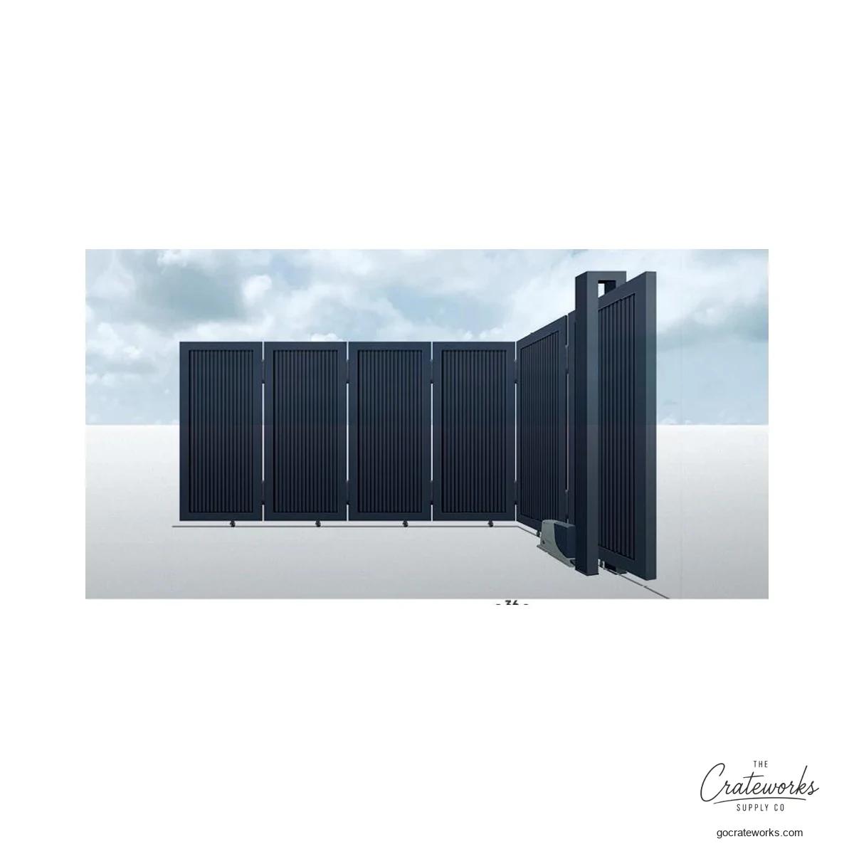 Aluminum Vertical-Louver Turning Sliding Gate