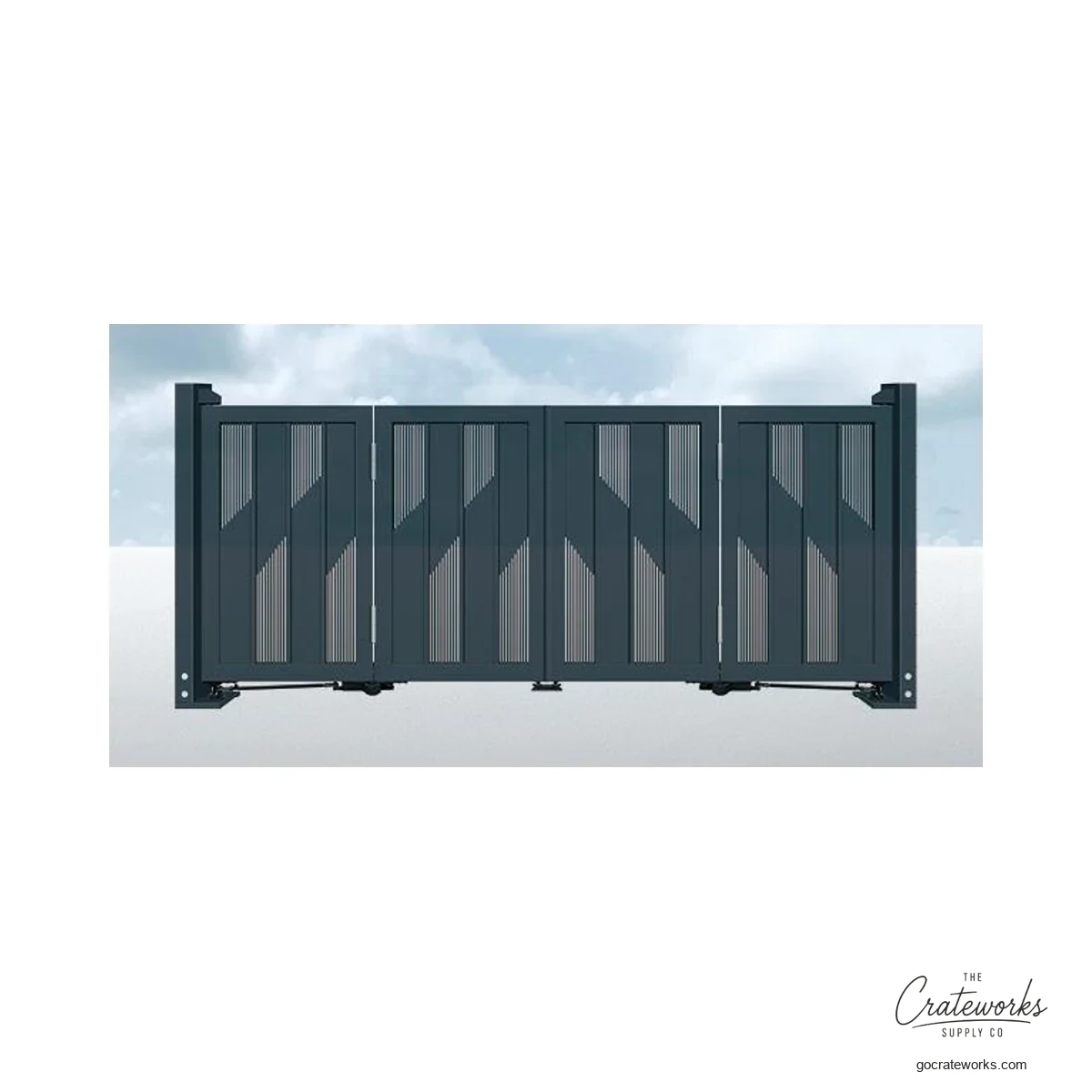Aluminum Folding Gate with Chevron Accent, 4-Leaf