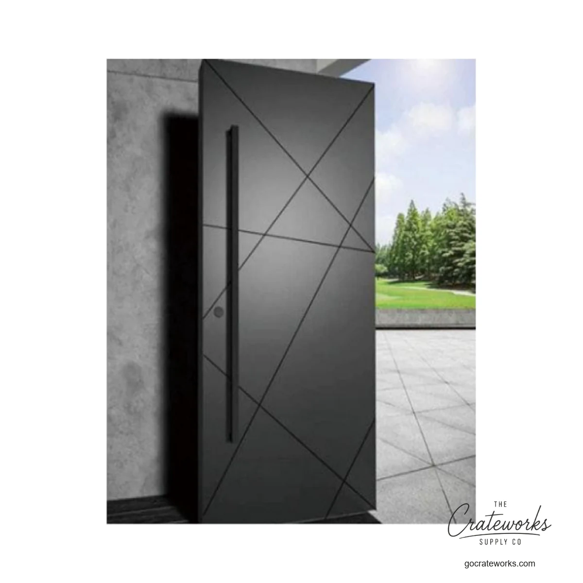 Cross-Line Pivot Door