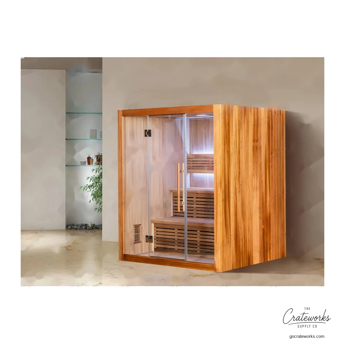 Traditional Indoor Sauna, Full-Glass Door