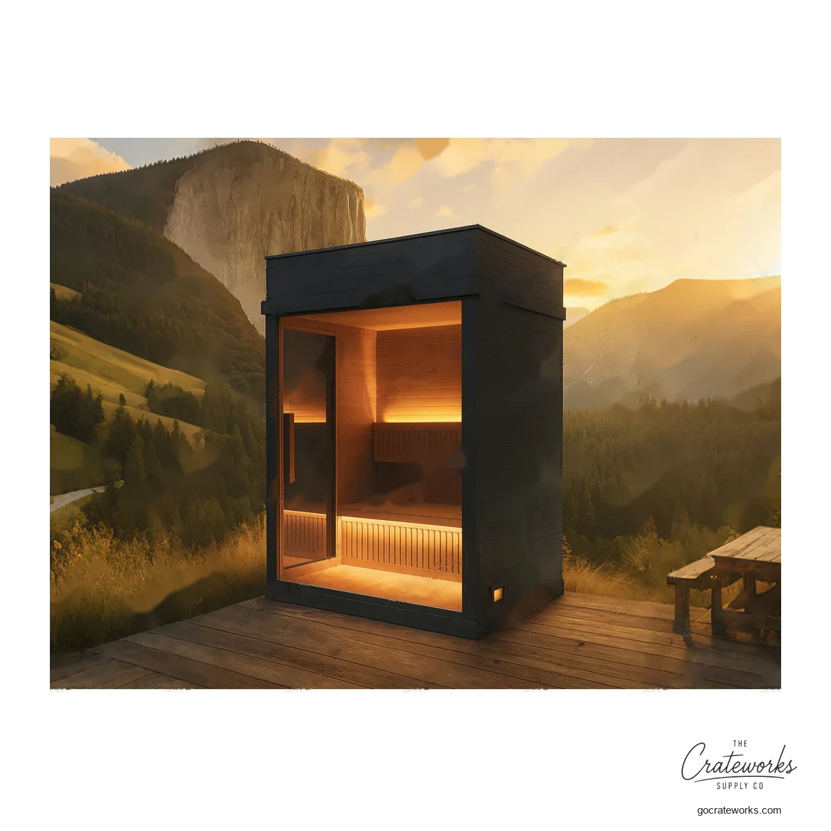 Compact Flat-Roof Modern Sauna Cabin