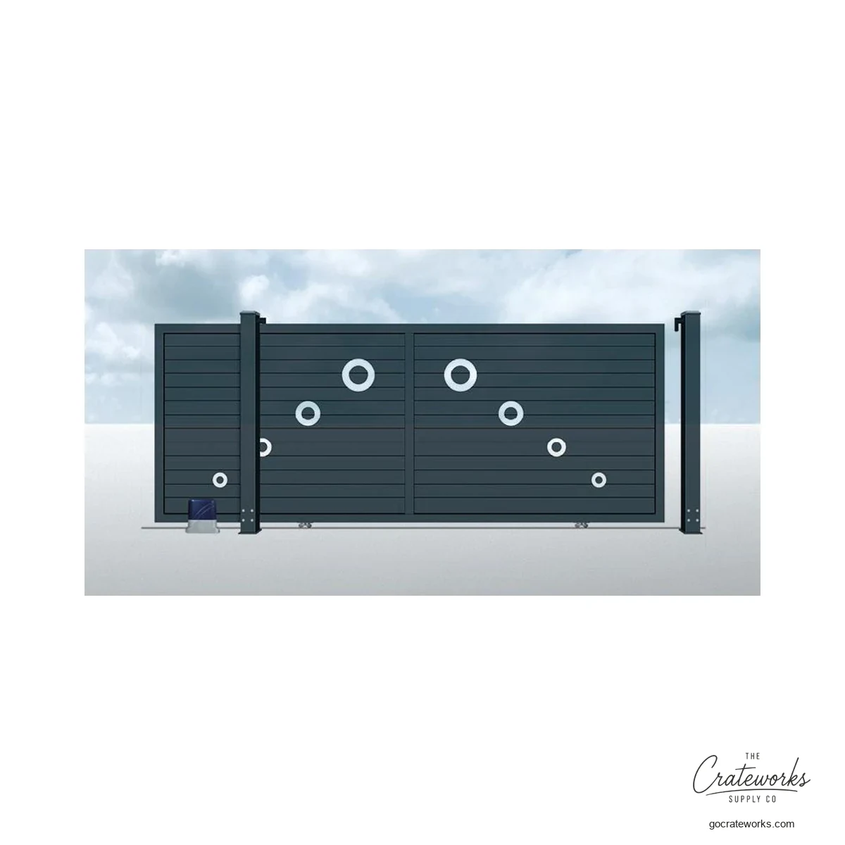Aluminum Track-Sliding Gate with Bubble Cutout