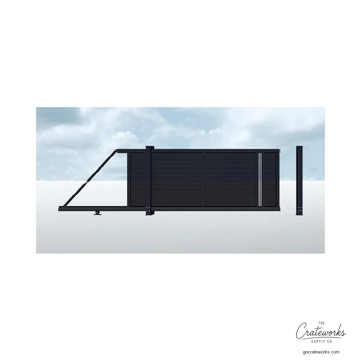 Aluminum Cantilever Sliding Gate with Thin Dash Accent