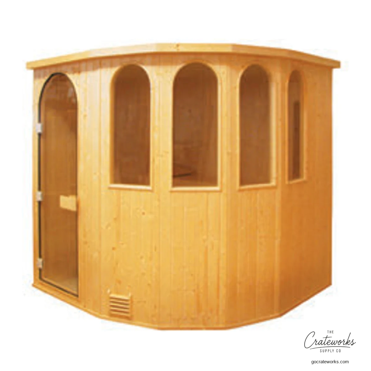 Finland wood Sauna Room, 2000x2000x (arched window trim)
