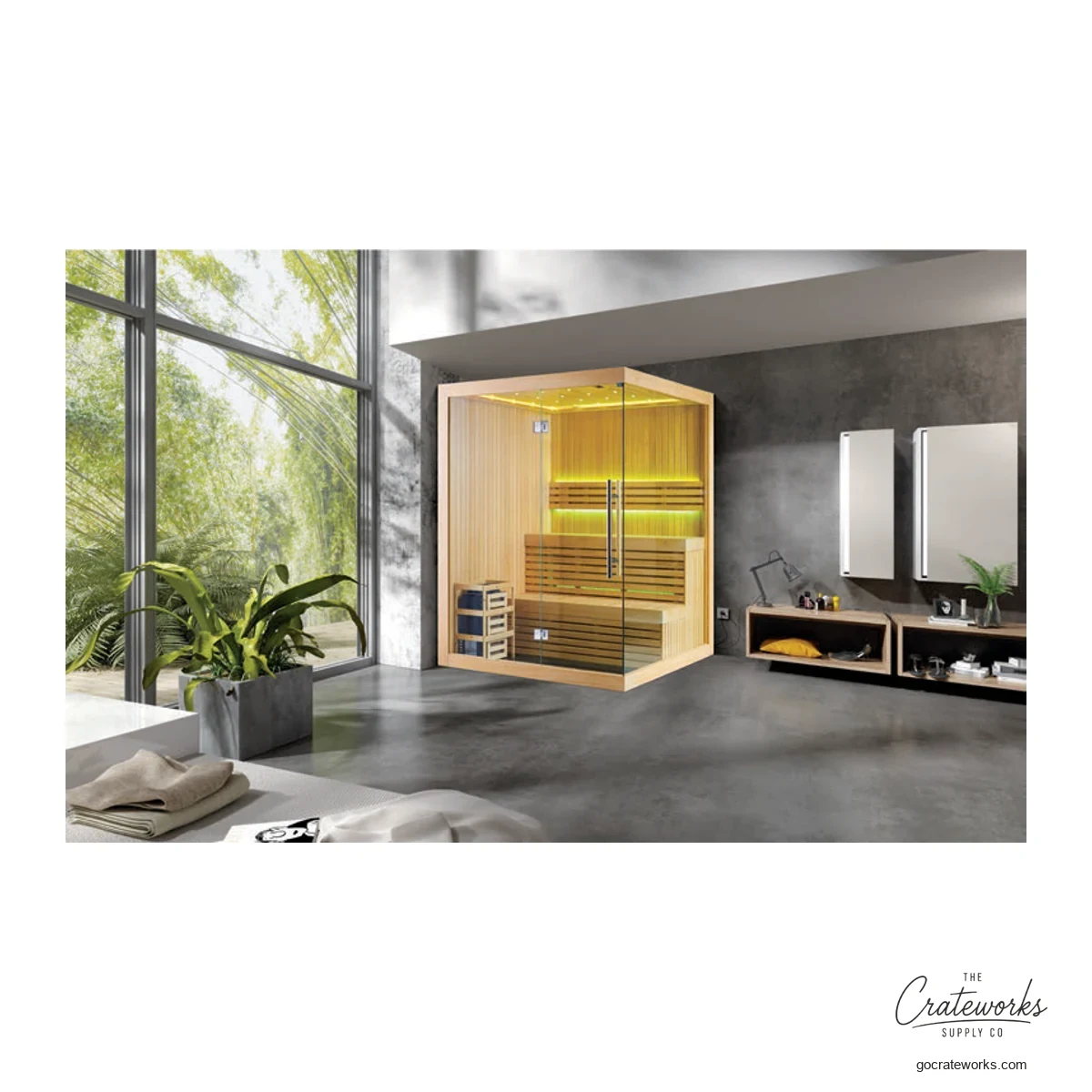 Africa spruce Sauna Room, 1500x1500x