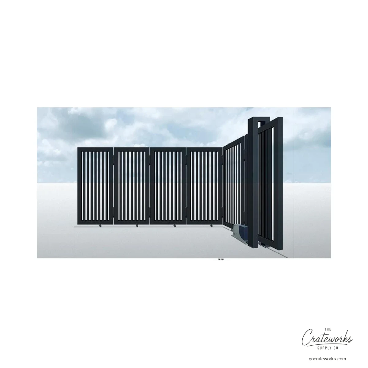 Aluminum Narrow Vertical-Louver Turning Sliding Gate