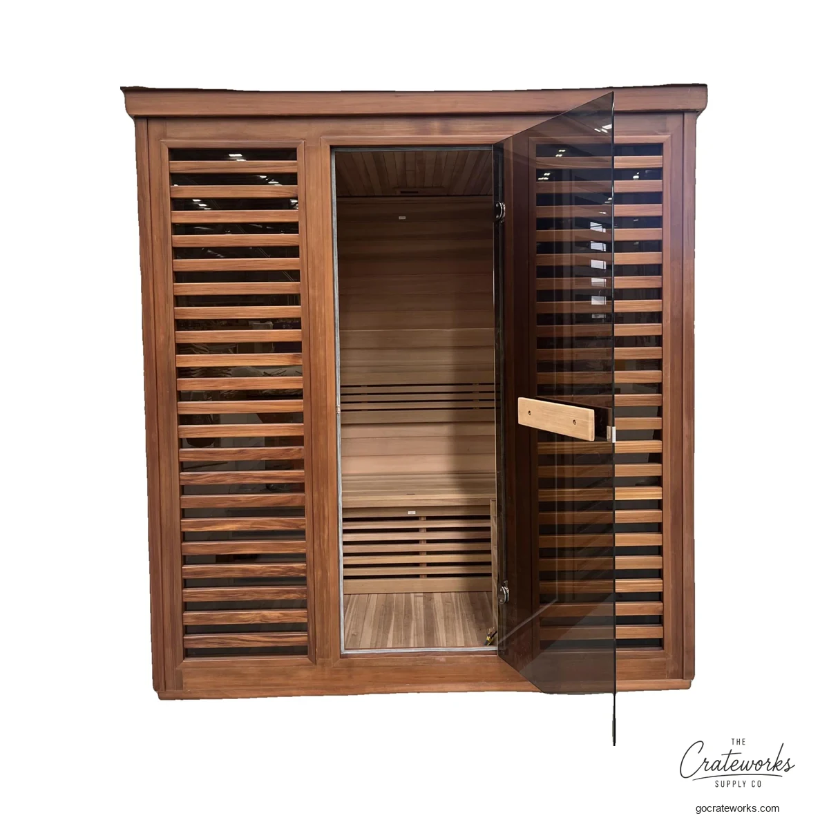 Indoor Sauna, Louvered Slat Exterior