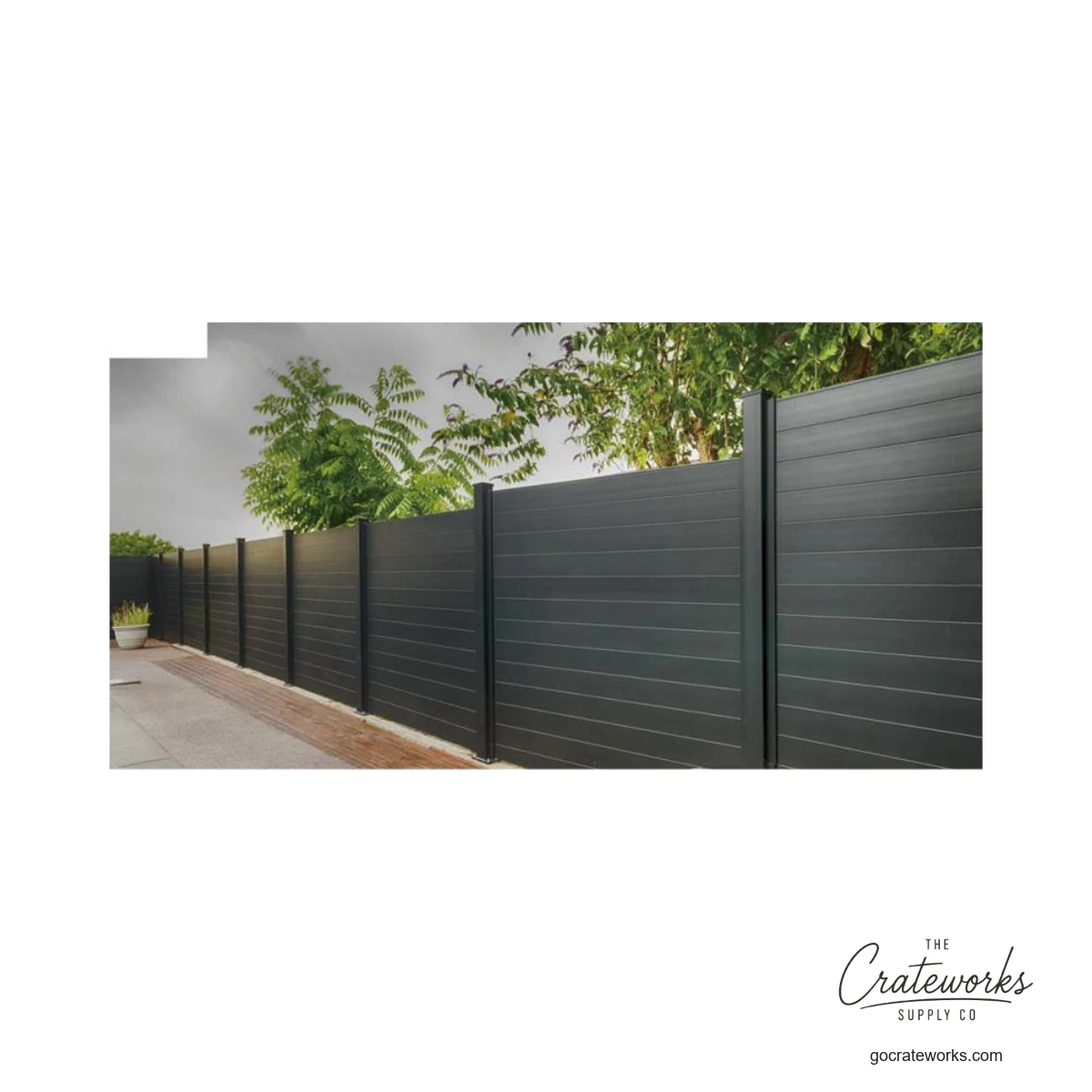 Aluminum Horizontal-Slat Privacy Fence